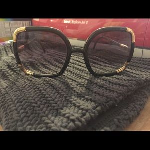 VINTAGE Black and Gold Ted Lapidus Sunglasses